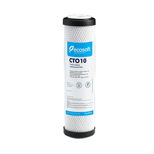 Ecosoft carbon block replacement filter 2.5"×10"
